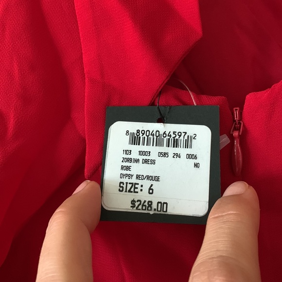 Zorbina Club Monaco Scarlet Pleated Midi Dress - Picture 9 of 9